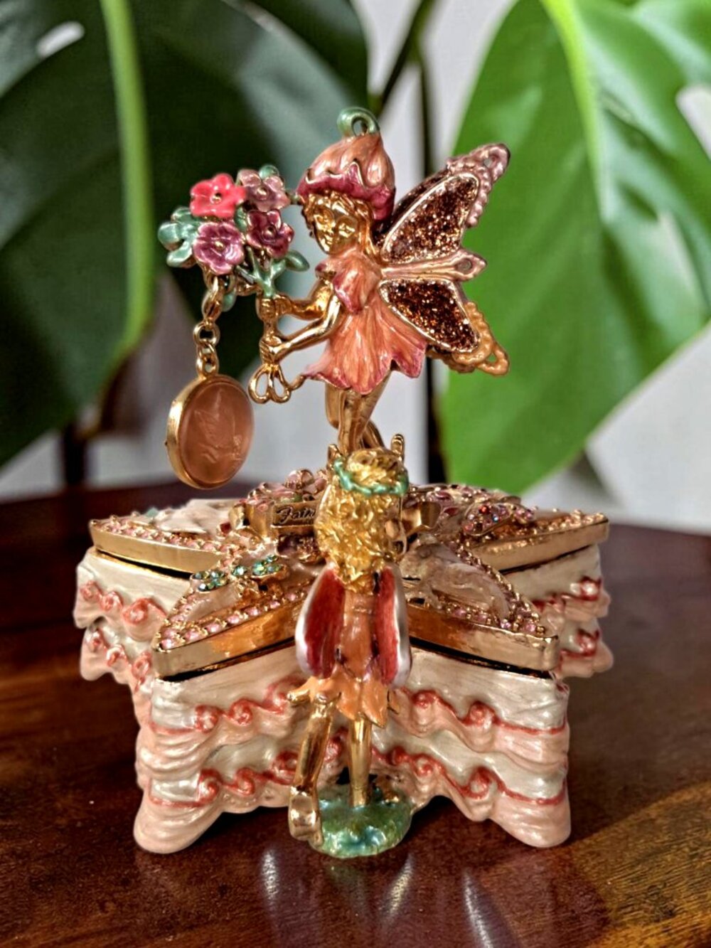 Kirks Folly Pink Fairy Trinket Box Figurine 4" Fairy Wishes - Picture 3 of 16